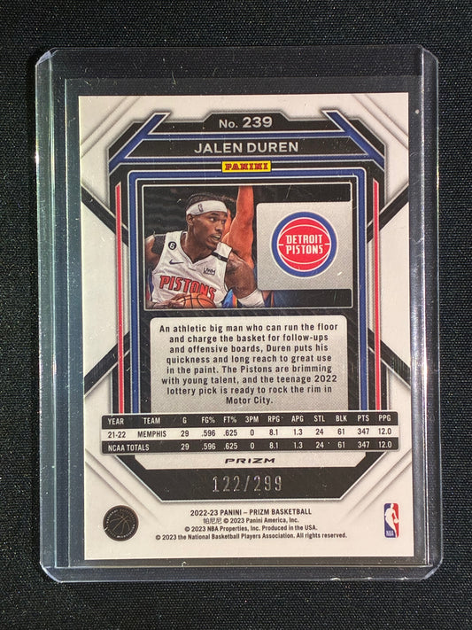 2022-23 Prizm JALEN DUREN Rookie Red Prizm 122/299 #239
