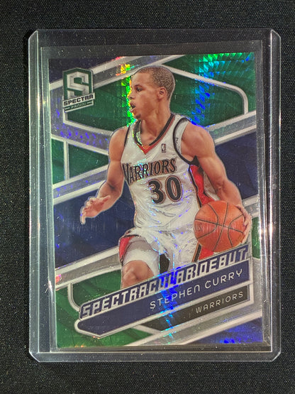 2023-24 Spectra STEPHEN CURRY Spectracular Debut International Green 44/75 #189