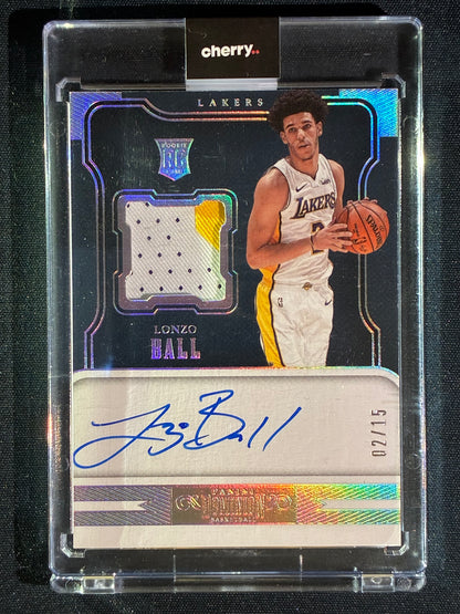 2017-18 Dominion LONZO BALL Rookie Patch Auto Holo Silver 2/15