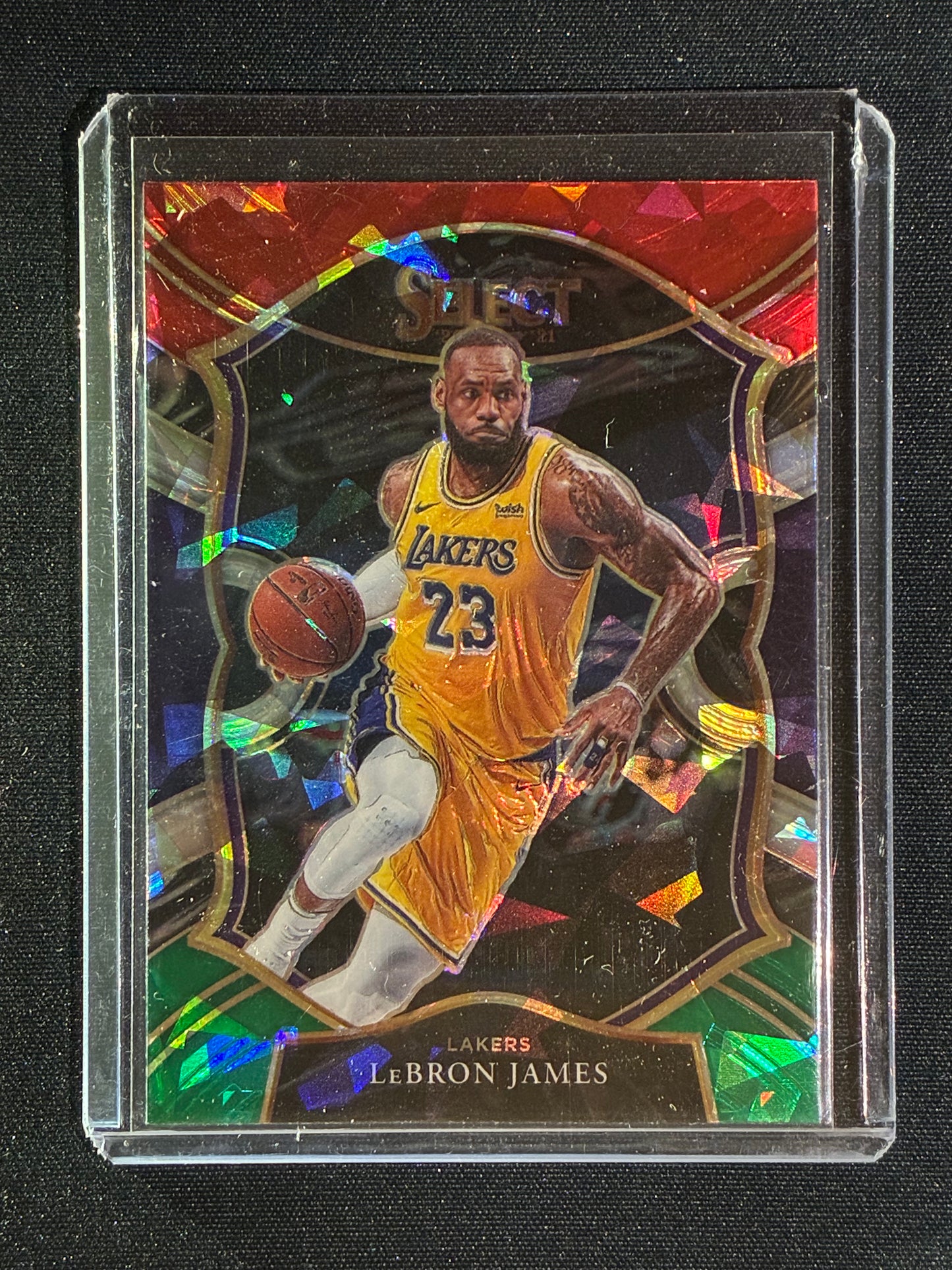 2020-21 Select LEBRON JAMES Concourse Red White Green Cracked Ice #23