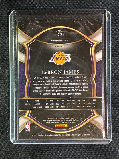 2020-21 Select LEBRON JAMES Concourse Red White Green Cracked Ice #23