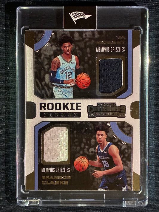 2019-20 Contenders JA MORANT BRANDON CLARKE Rookie Ticket Dual Jersey Relic #JB