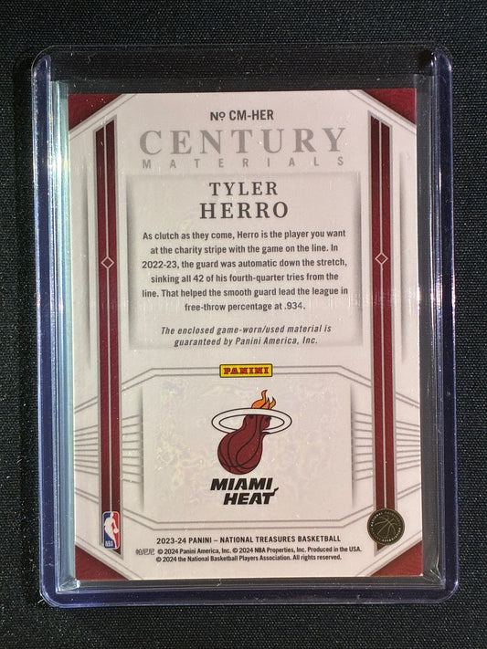 2023-24 National Treasures TYLER HERRO Century Materials Patch Holo Gold 14/25