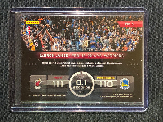 2014-15 Prestige LEBRON JAMES Hardcourt Heroes Silver #6 vs. Warriors