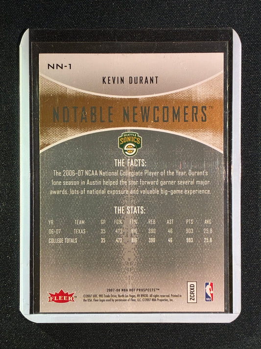 2007-08 NBA Hot Prospects KEVIN DURANT Rookie Notable Newcomers #1