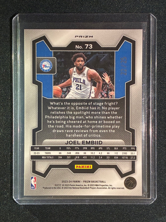 2023-24 Prizm JOEL EMBIID Green Pulsar 22/25 #73