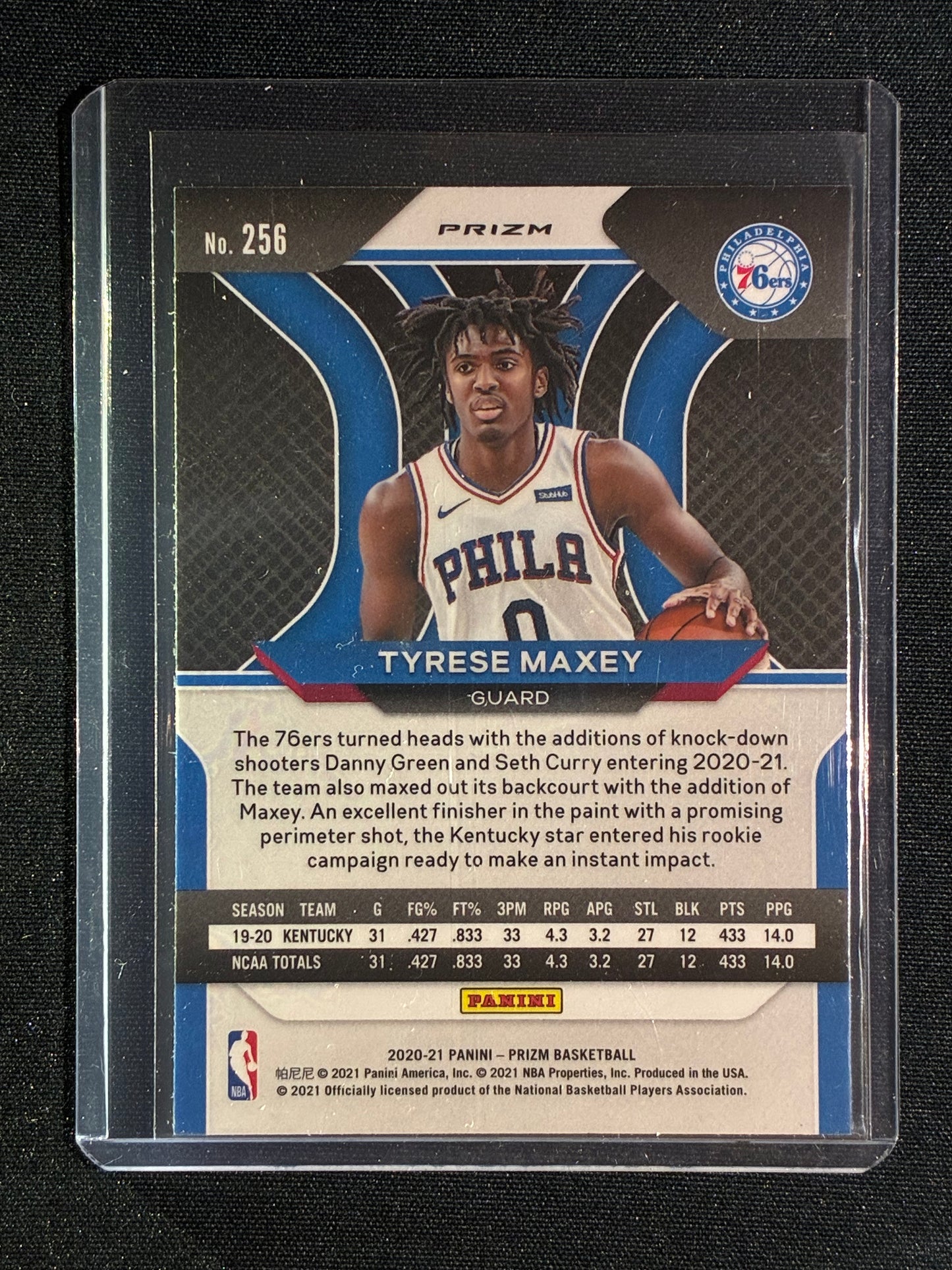 2020-21 Prizm TYRESE MAXEY Rookie Ruby Red Wave #256