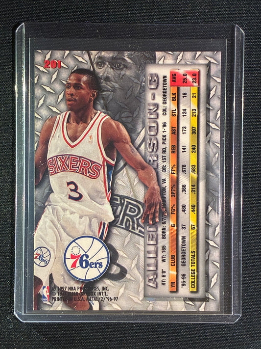 1996-97 Fleer Metal ALLEN IVERSON Rookie Base #201