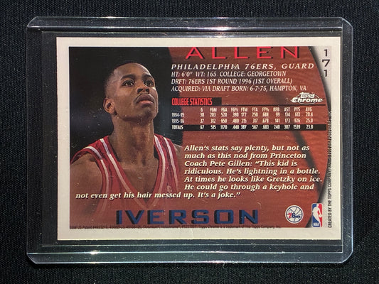 1996-97 Topps Chrome ALLEN IVERSON Rookie Base #171