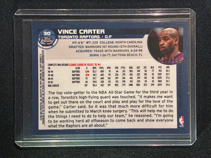 2002-03 Topps Chrome VINCE CARTER White Refractor 57/249 #30