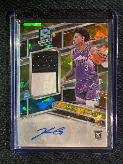 2023-24 Spectra KEYONTE GEORGE Rookie Patch Auto Astral Cracked Ice 19/35 #201