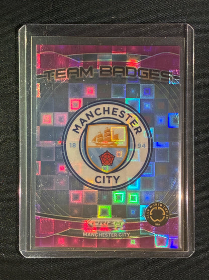 2025 Prizm Club World Cup MANCHESTER CITY Team Badges Logo Purple 4/49 #13