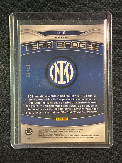 2025 Prizm Club World Cup FC INTERNAZIONALE MILANO Team Badges Logo Blue Ice 17/99 #8