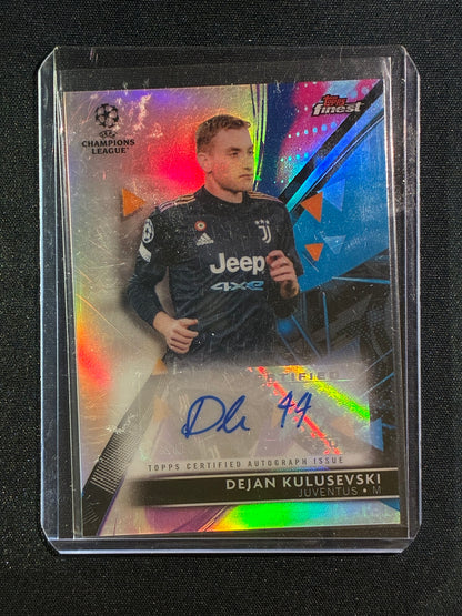 2021-22 Topps Finest UEFA UCL DEJAN KULUSEVSKI Base Autograph Silver Refractor #DK