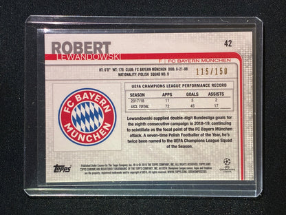 2018-19 Topps Chrome UEFA UCL ROBERT LEWANDOWSKI Blue Refractor 115/150 #42
