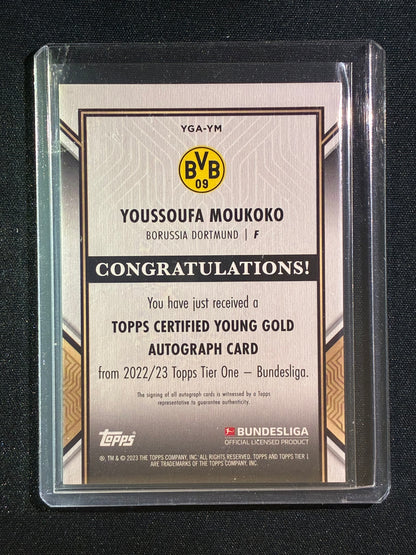 2022-23 Topps Tier One Bundesliga YOUSSOUFA MOUKOKO Young Gold Auto 42/120