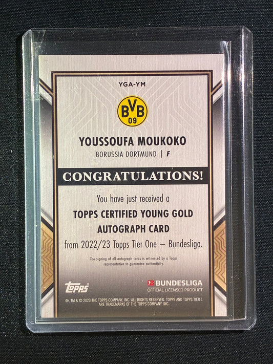 2022-23 Topps Tier One Bundesliga YOUSSOUFA MOUKOKO Young Gold Auto 42/120