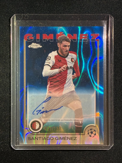 2024-25 Topps Chrome UEFA SANTIAGO GIMENEZ Base Auto Blue Lava 21/150 #GZ