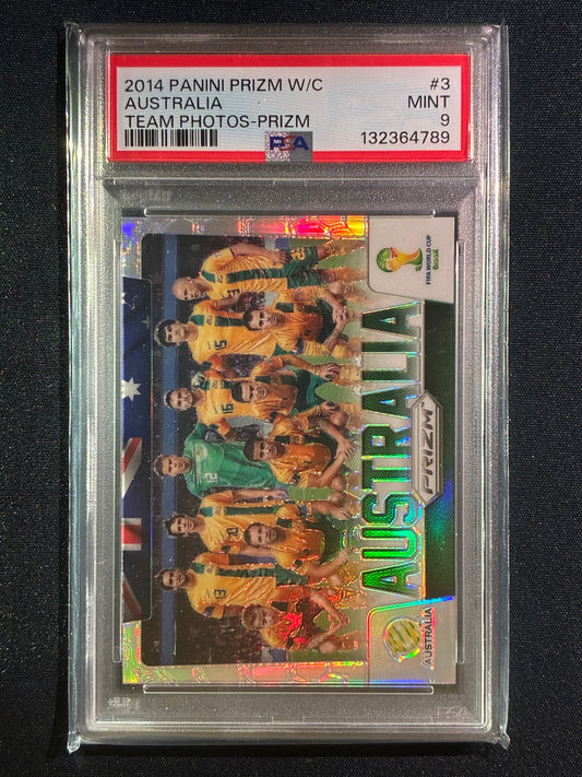 2014 Prizm FIFA World Cup AUSTRALIA Team Photos Silver Prizm #3 PSA 9 (789)