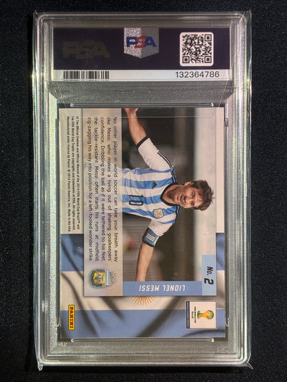 2014 Prizm FIFA World Cup LIONEL MESSI Net Finders Base #2 PSA 9 (786)