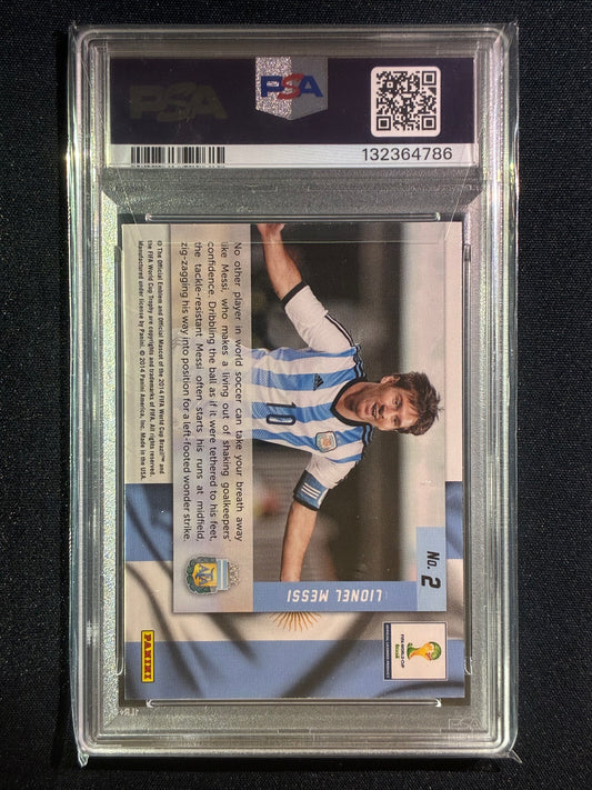2014 Prizm FIFA World Cup LIONEL MESSI Net Finders Base #2 PSA 9 (786)