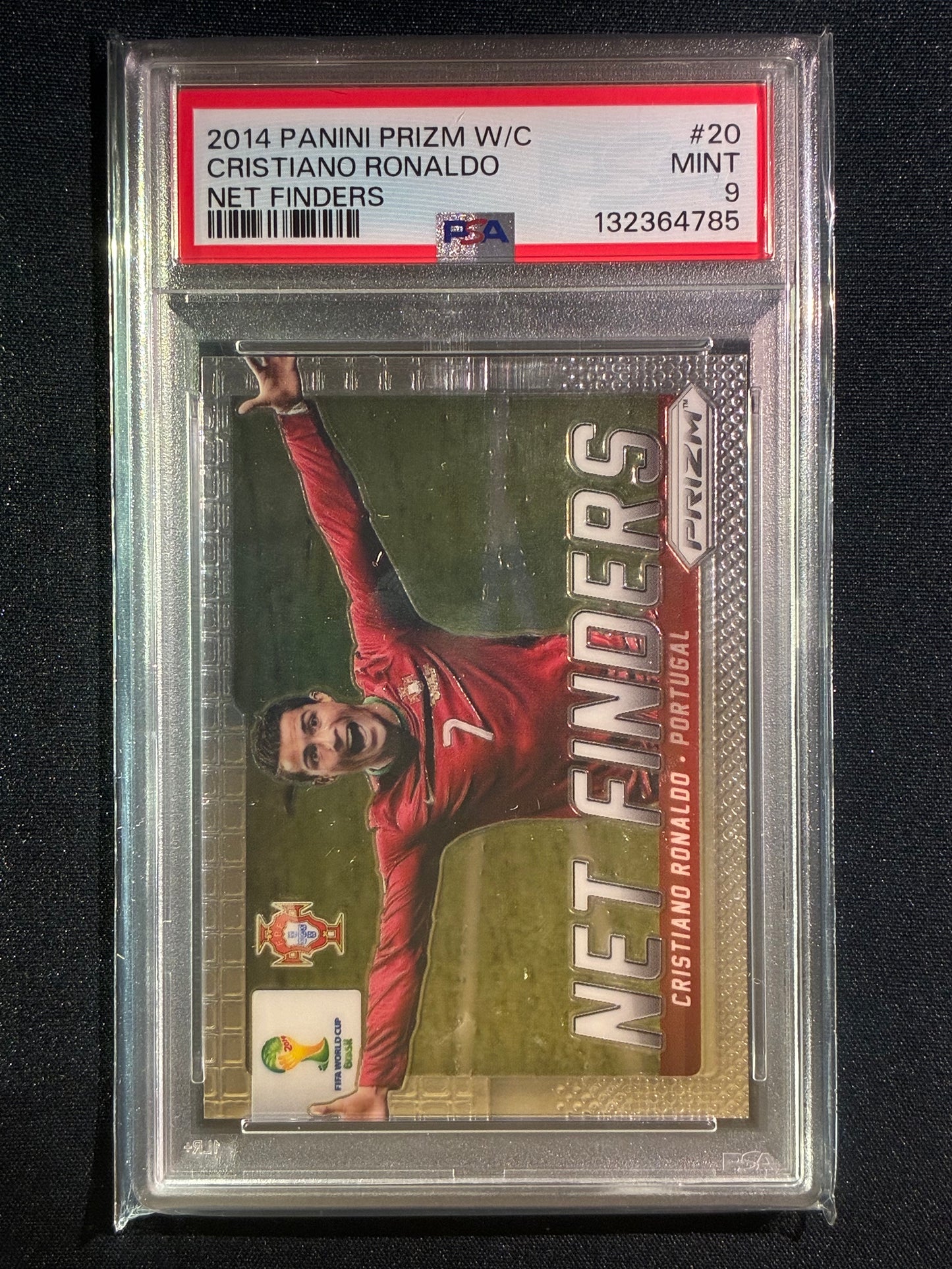 2014 Prizm FIFA World Cup CRISTIANO RONALDO Net Finders Base #20 PSA 9 (785)