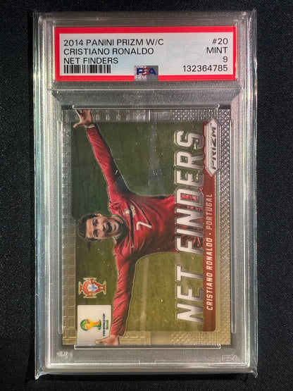 2014 Prizm FIFA World Cup CRISTIANO RONALDO Net Finders Base #20 PSA 9 (785)