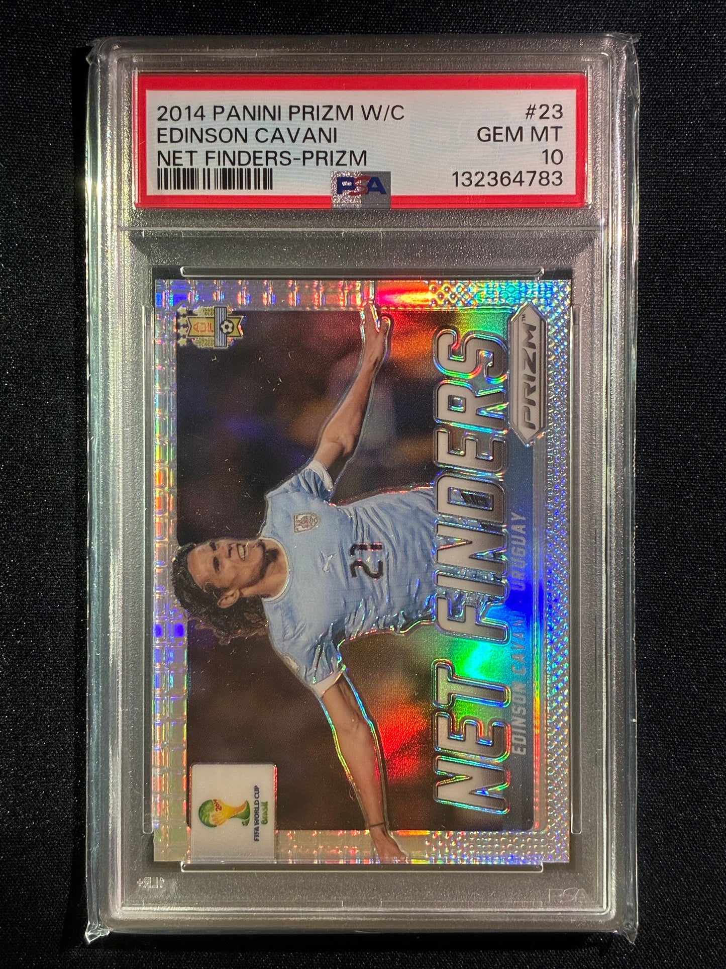 2014 Prizm FIFA World Cup EDINSON CAVANI Net Finders Silver Prizm #23 PSA 10 (783)