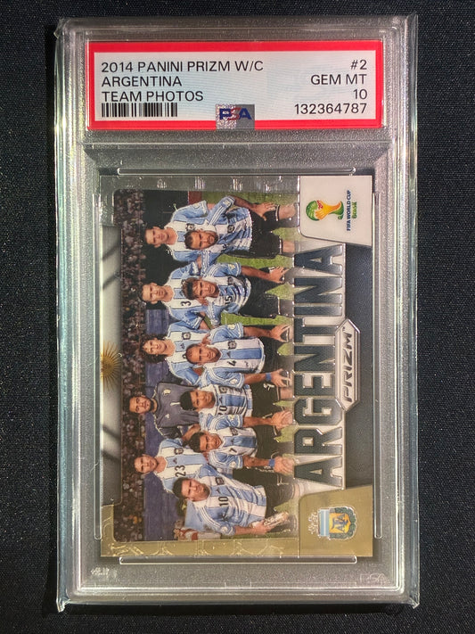 2014 Prizm FIFA World Cup ARGENTINA Team Photos Base #2 PSA 10 (787)