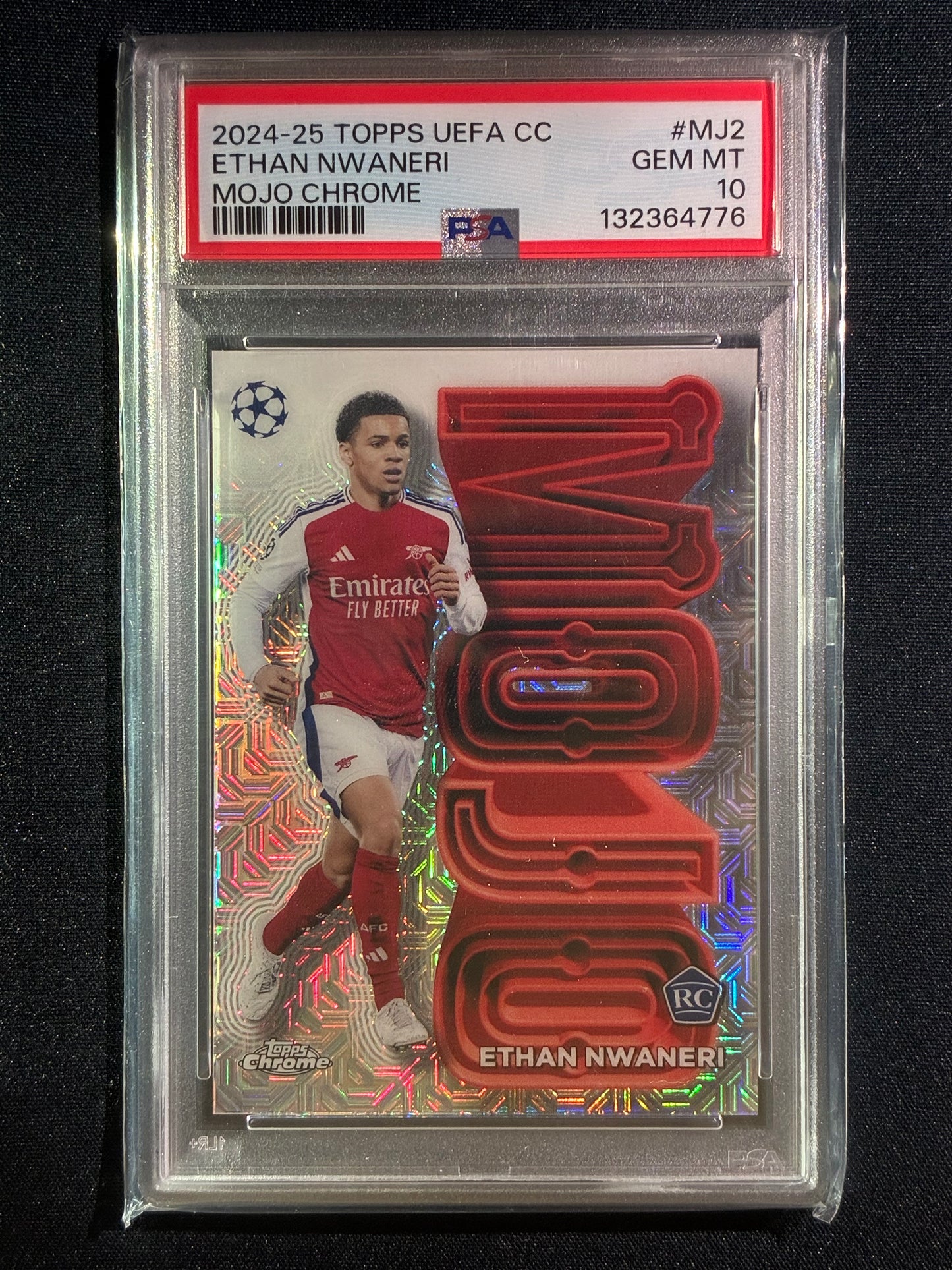 2024-25 Topps UEFA UCL ETHAN NWANERI Rookie Mojo Chrome SSP #2 PSA 10 (776)