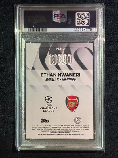 2024-25 Topps UEFA UCL ETHAN NWANERI Rookie Mojo Chrome SSP #2 PSA 10 (776)