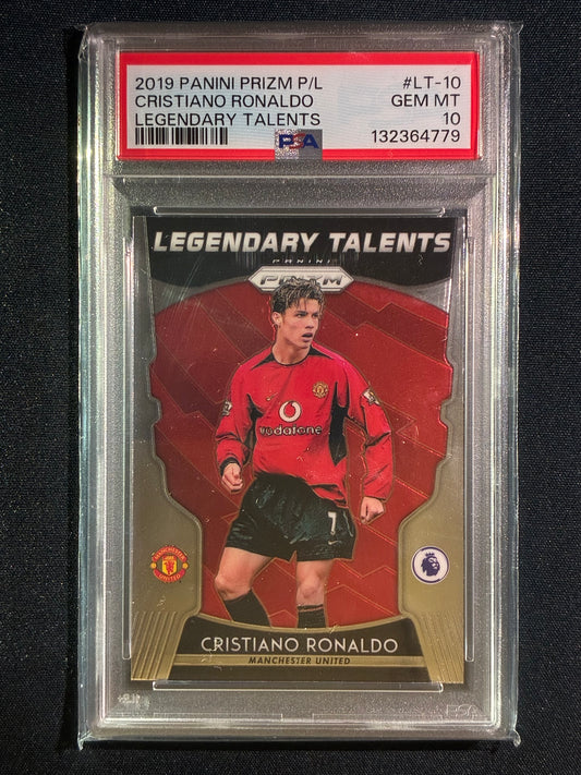 2019-20 Prizm EPL CRISTIANO RONALDO Legendary Talents Base #10 PSA 10 (779)