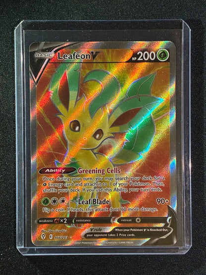 2021 Pokemon Evolving Skies LEAFEON V Full Art Ultra Rare 166/203