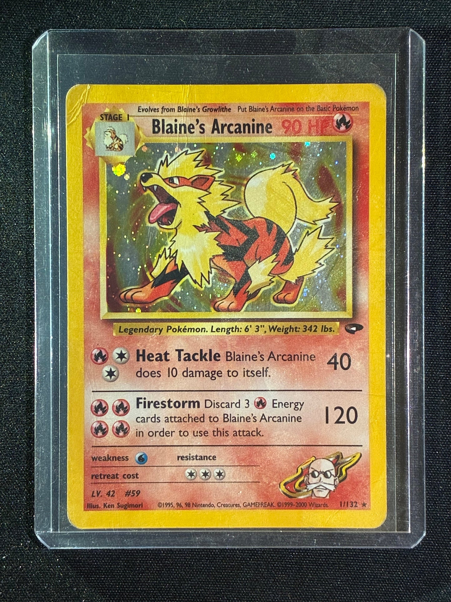 2000 Pokemon Gym Challenge BLAINE'S ARCANINE Holo Rare 1/132