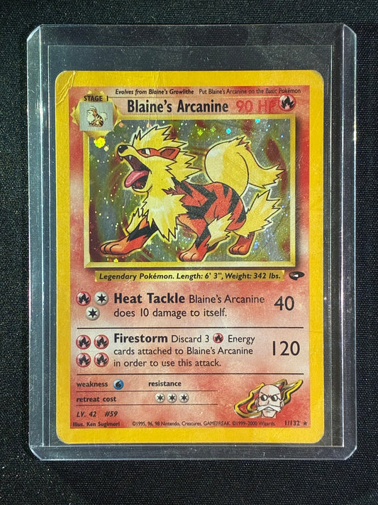 2000 Pokemon Gym Challenge BLAINE'S ARCANINE Holo Rare 1/132