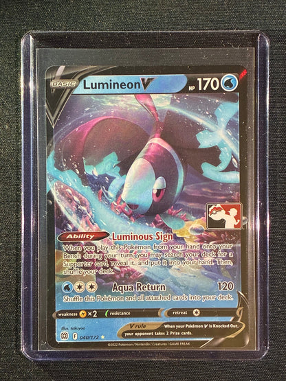 2022 Pokemon Prize Pack Series One LUMINEON V Ultra Rare 040/172