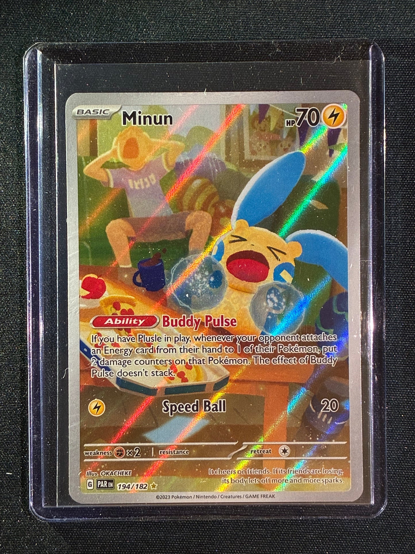 2023 Pokemon Paradox Rift MINUN Illustration Rare 194/182