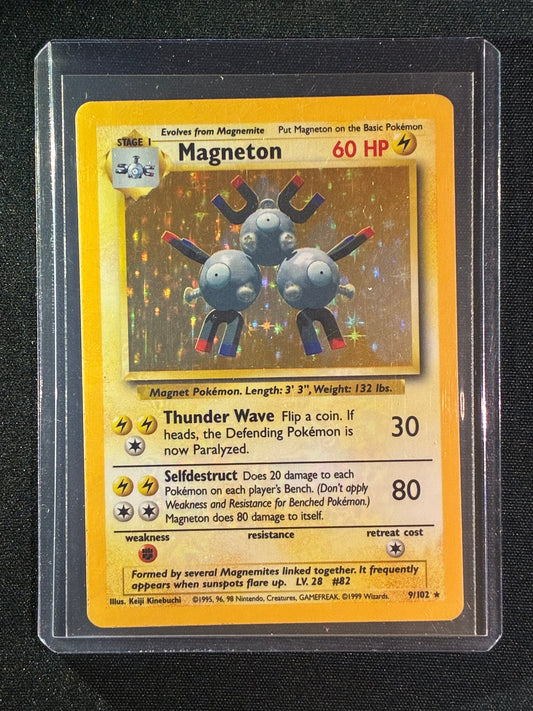 1999 Pokemon Base Set Unlimited MAGNETON Holo Rare 9/102