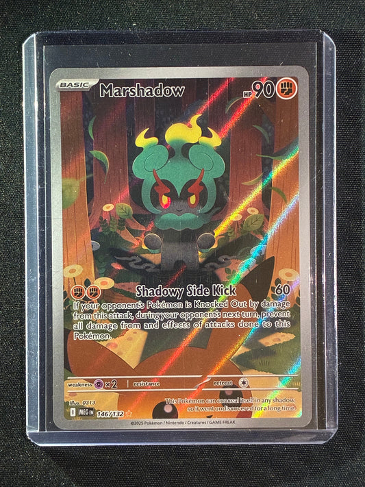 2025 Pokemon Mega Evolution Base Set MARSHADOW Illustration Rare 146/132 feat. Pikachu