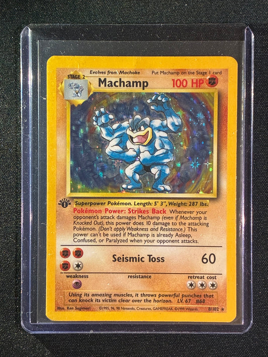 1999 Pokemon Base Set Unlimited MACHAMP Holo Rare 8/102