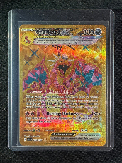 2023 Pokemon Obsidian Flames CHARIZARD EX Hyper Rare Full Art Gold 228/197