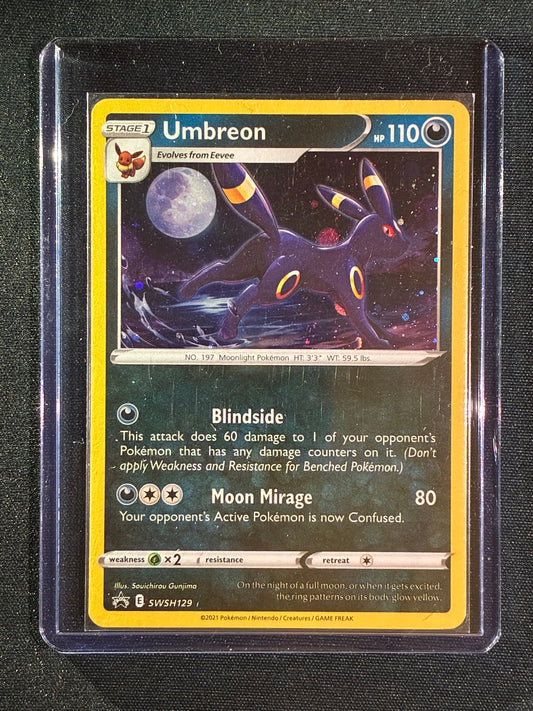 2021 Pokemon Sword & Shield Promo UMBREON Holo Black Star Promo SWSH129
