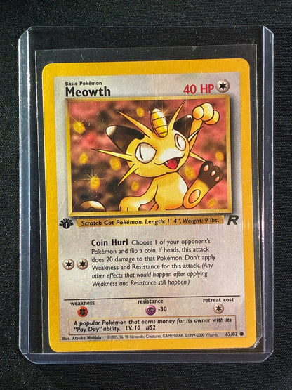 2000 Pokemon Team Rocket MEOWTH 1st Edition 62/82