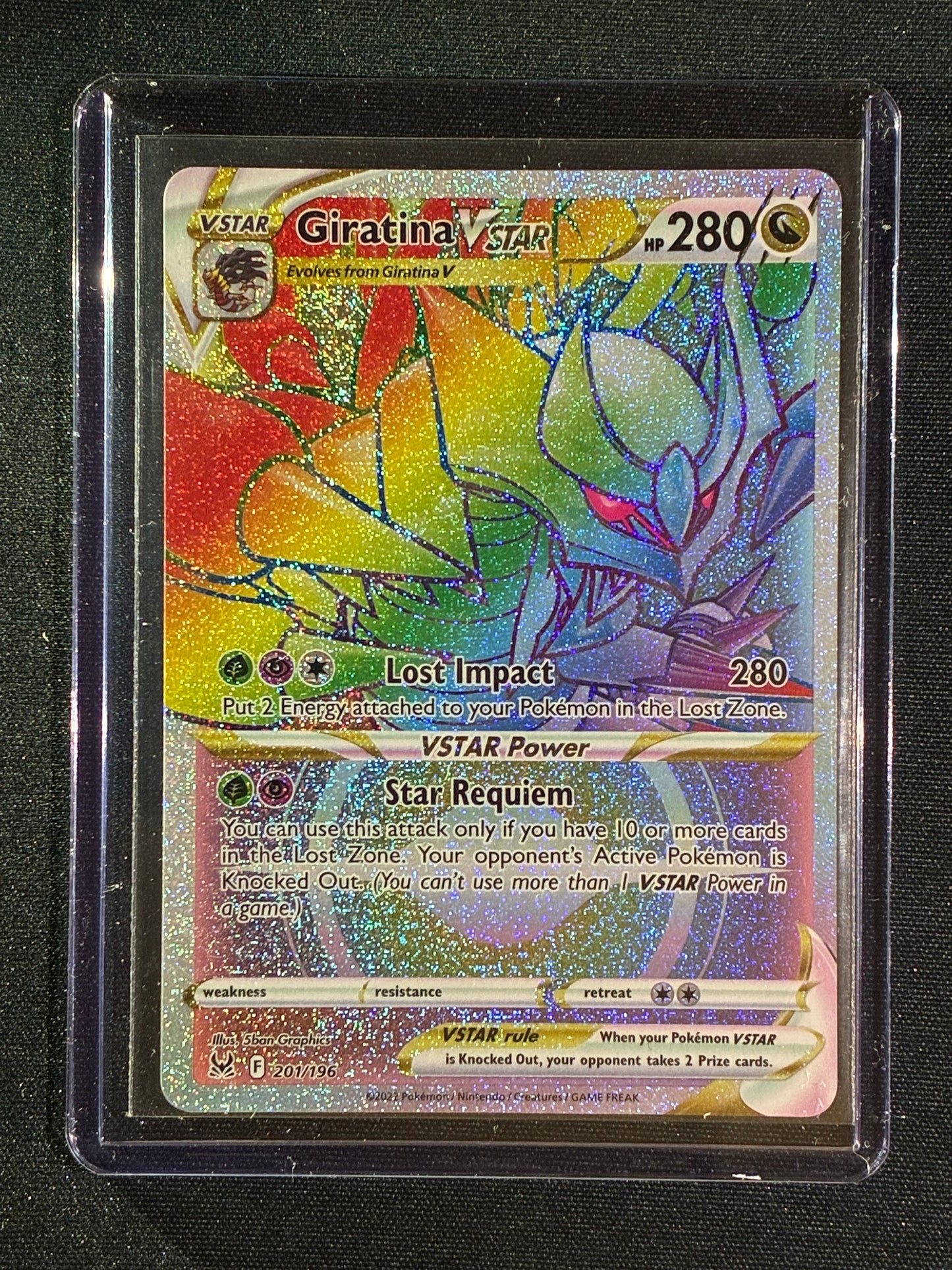 2022 Pokemon Lost Origin GIRATINA VSTAR Secret Rare Rainbow 201/196