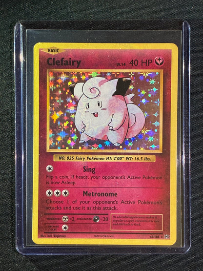 2016 Pokemon Evolutions CLEFAIRY Holo Rare 63/108