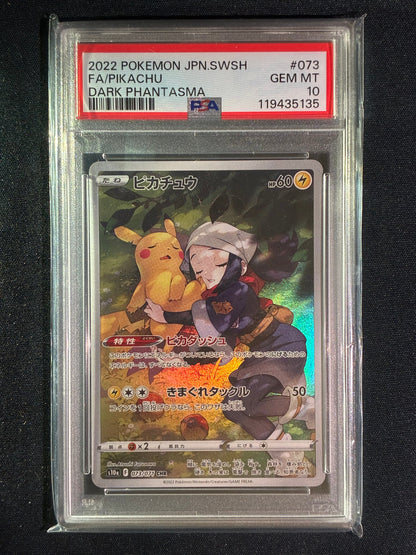 2022 Pokemon Dark Phantasma Japanese PIKACHU Character Rare Full Art 073/071 PSA 10 (135)
