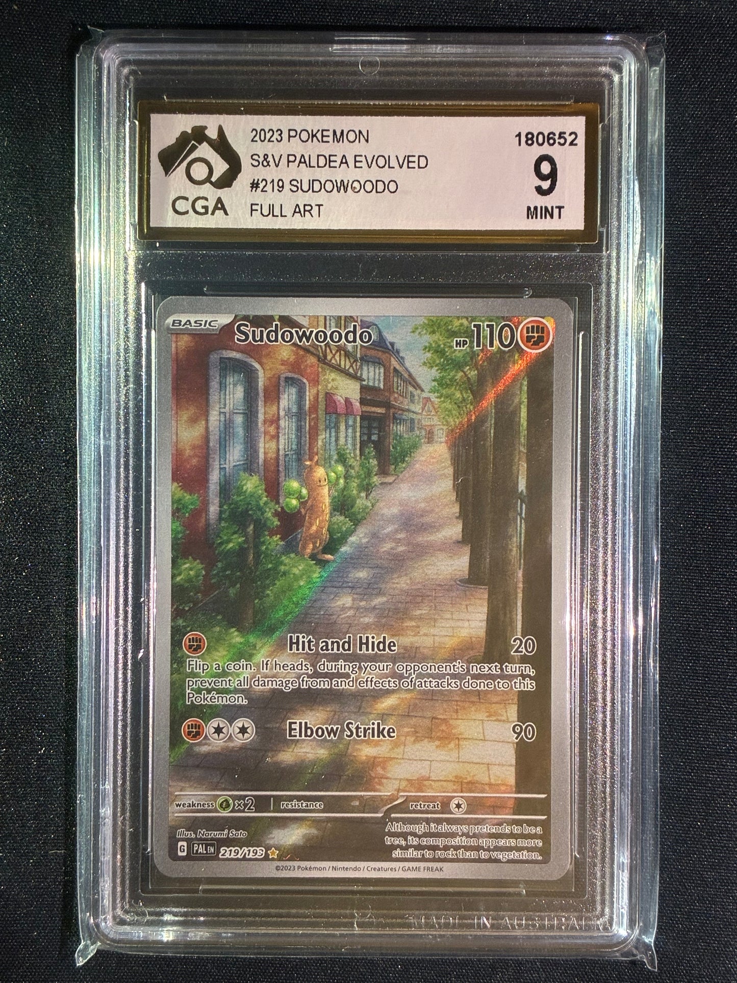 2023 Pokemon Paldea Evolved SUDOWOODO Illustration Rare 219/193 CGA 9 (652)
