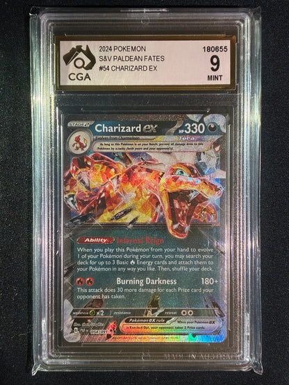 2024 Pokemon Paldean Fates CHARIZARD EX Ultra Rare 054/091 CGA 9 (655)