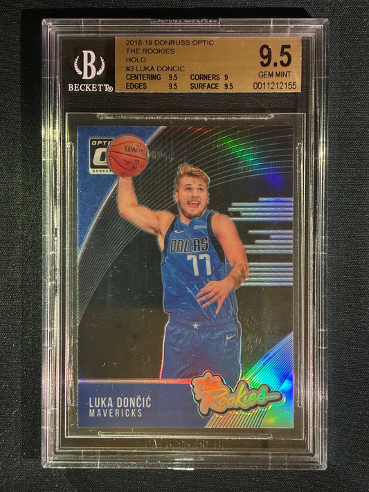2018-19 Donruss Optic LUKA DONCIC The Rookies Holo Silver Prizm #3 BGS 9.5 (155)