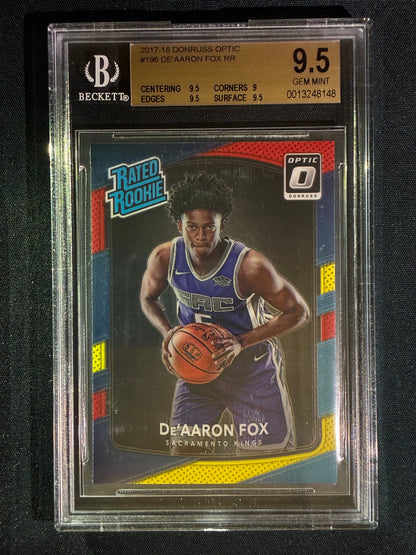 2017-18 Donruss Optic DE'AARON FOX Rated Rookie Red and Yellow #196 BGS 9.5 (148)
